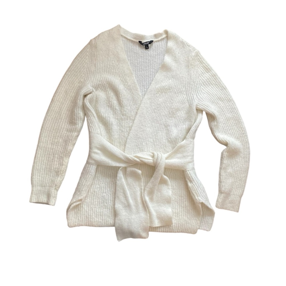 Women's Cream Knit Sweater with Belt